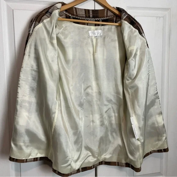 Linen Blend Plaid Jacket - Picture 13 of 14